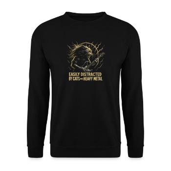 Musique de chat, Heavy Metal Idées de cadeau de chats drôle. - Sweat-shirt Unisexe - noir - Devant - Alina (178cm) & Michal (187cm)