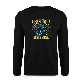 Musique de chat, Heavy Metal Idées de cadeau de chats drôle. - Sweat-shirt Unisexe - noir - Devant - Alina (178cm) & Michal (187cm)