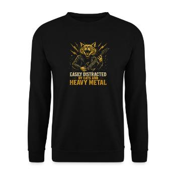 Musique de chat, Heavy Metal Idées de cadeau de chats drôle. - Sweat-shirt Unisexe - noir - Devant - Alina (178cm) & Michal (187cm)