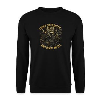 Musique de chat, Heavy Metal Idées de cadeau de chats drôle. - Sweat-shirt Unisexe - noir - Devant - Alina (178cm) & Michal (187cm)