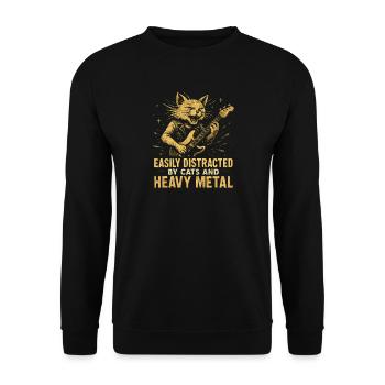 Musique de chat, Heavy Metal Idées de cadeau de chats drôle. - Sweat-shirt Unisexe - noir - Devant - Alina (178cm) & Michal (187cm)