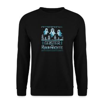  Geister Der Rauhnächte Winterlicher Geisterspaß - Unisex Pullover - Schwarz - Vorne - Alina (178cm) & Michal (187cm)