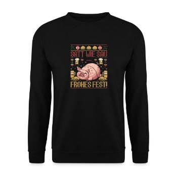 Plein à craquer Joyeux Noël Joyeux Noël - Sweat-shirt Unisexe - noir - Devant - Alina (178cm) & Michal (187cm)