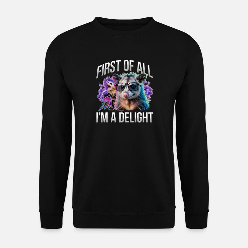 Funny Opossum - Unisex Pullover - Schwarz