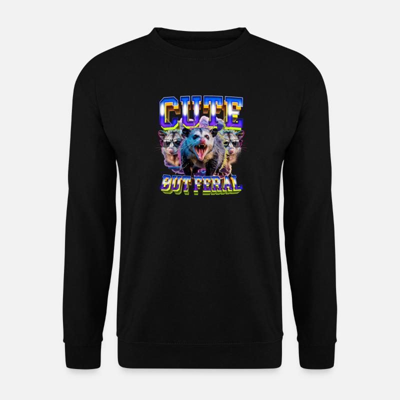 Funny Opossum - Unisex Pullover - Schwarz