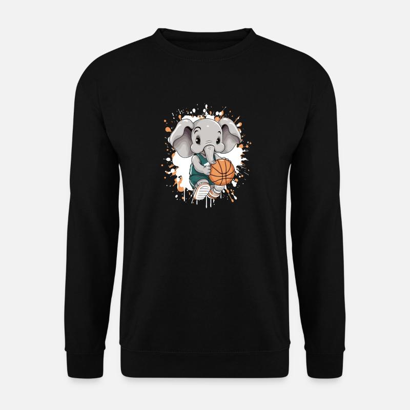 Basketball Elephant Comic - Unisex Sweatshirt - black