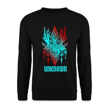 UNKNOWN Cyber Sigilism Tattoo - Y2K Futurist Triba - Unisex Sweatshirt - black - Front - Alina (178cm) & Michal (187cm)