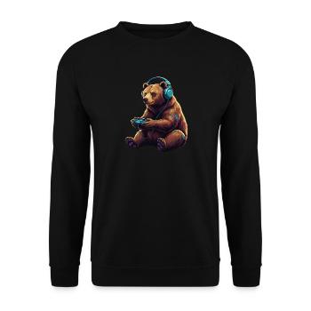 Jeux vidéo d’ours Jeux vidéo d’animaux Ours drôles - Sweat-shirt Unisexe - noir - Devant - Alina (178cm) & Michal (187cm)