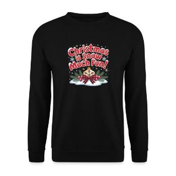 Weihnachten macht viel Spaß am Schnee - Unisex Pullover - Schwarz - Vorne - Alina (178cm) & Michal (187cm)