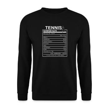 Lustiges Tennis Nährwertangaben harte Arbeit - Unisex Pullover - Schwarz - Vorne - Alina (178cm) & Michal (187cm)