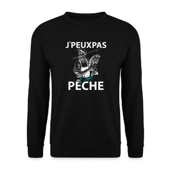 Je peux pas J'ai Pêche - Sweat-shirt Unisexe - noir - Devant - Alina (178cm) & Michal (187cm)