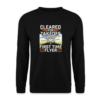 Autorisation de décollage, pilote pilote pour la première fois - Sweat-shirt Unisexe - noir - Devant - Alina (178cm) & Michal (187cm)