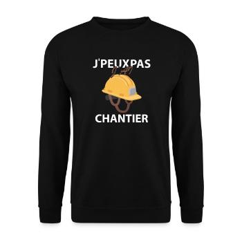Je peux pas J'ai Chantier - Sweat-shirt Unisexe - noir - Devant - Alina (178cm) & Michal (187cm)