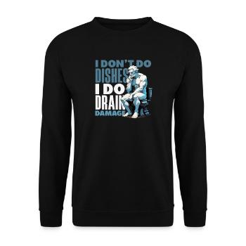 Toilettenverstopfungsmeister Lustiges - Unisex Pullover - Schwarz - Vorne - Alina (178cm) & Michal (187cm)