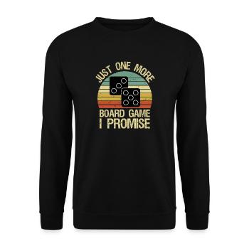 Just One More Board Game I Promise Board Gamer  - Unisex Pullover - Schwarz - Vorne - Alina (178cm) & Michal (187cm)