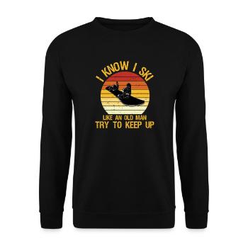 Best Ski Art For Grandpa Men Skiing Nordic Skier  - Unisex Pullover - Schwarz - Vorne - Alina (178cm) & Michal (187cm)