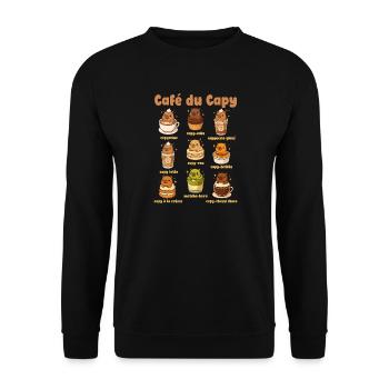  Café De Capybara Niedliches - Unisex Pullover - Schwarz - Vorne - Alina (178cm) & Michal (187cm)
