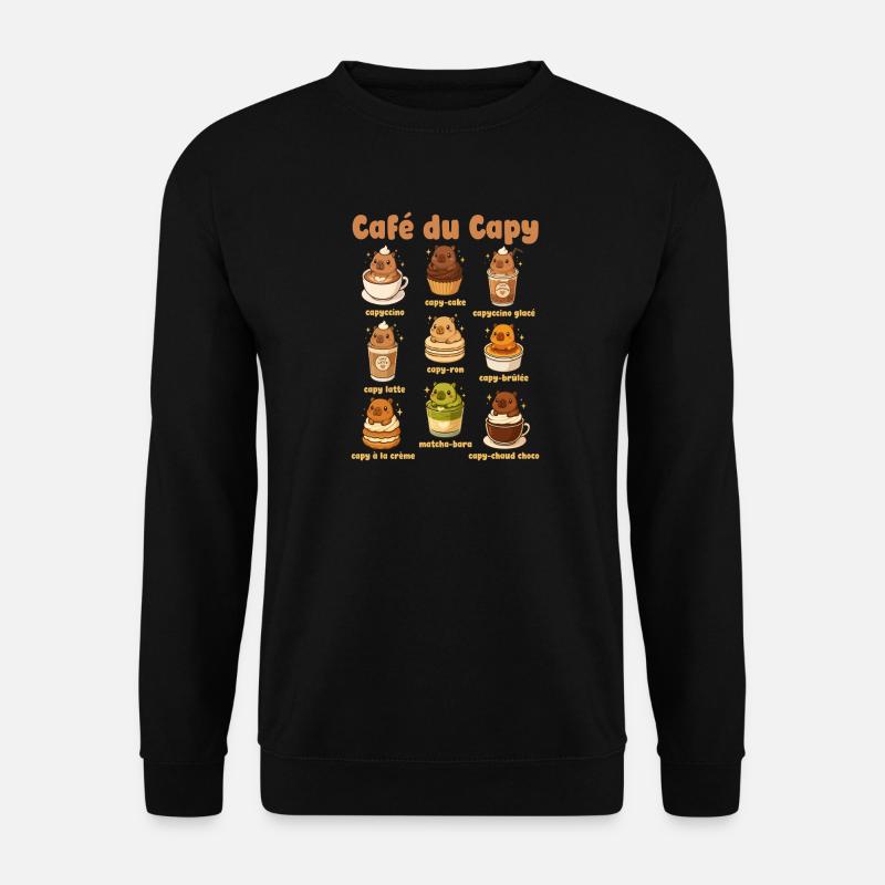  Café De Capybara Niedliches - Unisex Pullover - Schwarz