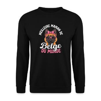  Bestes Belgisches Muttergeschenk Der Welt Für - Unisex Pullover - Schwarz - Vorne - Alina (178cm) & Michal (187cm)