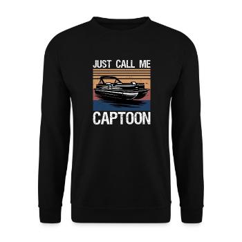 Just Call Me Captoon Funny Pontoon Boat Captain - Unisex Sweatshirt - black - Front - Alina (178cm) & Michal (187cm)