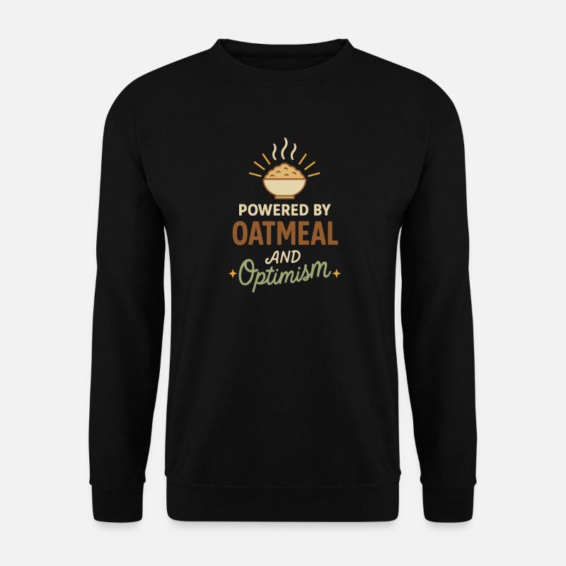 Haferbrei Frühstückskultur Overnight - Unisex Pullover - Schwarz