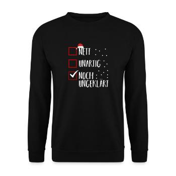 Santa Claus Christmas Time Naughty Christmas - Unisex Sweatshirt - black - Front - Alina (178cm) & Michal (187cm)