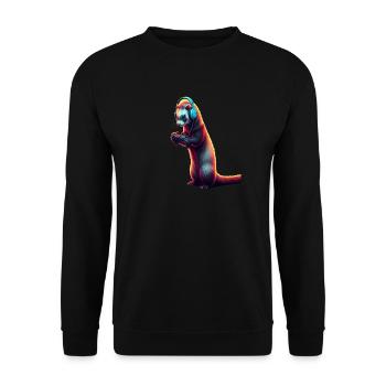 Frettchen Spiele Tier Videospiele Lustiges - Unisex Pullover - Schwarz - Vorne - Alina (178cm) & Michal (187cm)