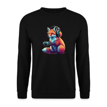 Jeux de Fox Jeux Vidéo Animaux Drôle de Renard - Sweat-shirt Unisexe - noir - Devant - Alina (178cm) & Michal (187cm)