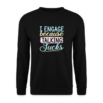 Citation d’assistant social : Prendre des services sociaux est nul - Sweat-shirt Unisexe - noir - Devant - Alina (178cm) & Michal (187cm)