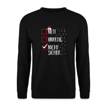 Santa Claus Christmas Time Naughty Christmas - Unisex Sweatshirt - black - Front - Alina (178cm) & Michal (187cm)