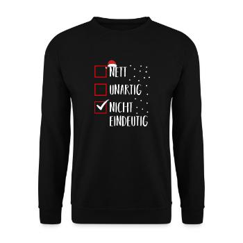 Santa Claus Christmas Time Naughty Christmas - Unisex Sweatshirt - black - Front - Alina (178cm) & Michal (187cm)