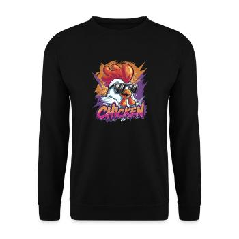 Poulet cool avec lunettes de soleil coloré - Sweat-shirt Unisexe - noir - Devant - Alina (178cm) & Michal (187cm)