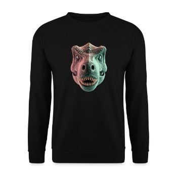 T Rex Dinosaur Head Front View For Dino Fans - Unisex Sweatshirt - black - Front - Alina (178cm) & Michal (187cm)