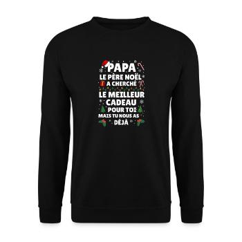 Funny Christmas Gift for Children and Families - Unisex Sweatshirt - black - Front - Alina (178cm) & Michal (187cm)