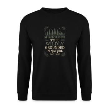 Introverti neurodivergent - Sweat-shirt Unisexe - noir - Devant - Alina (178cm) & Michal (187cm)