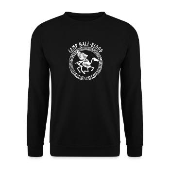 Camp Half Blood Hütte 13 Dinosaurier-Campinginsel - Unisex Pullover - Schwarz - Vorne - Alina (178cm) & Michal (187cm)