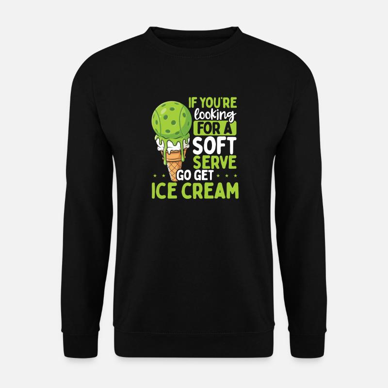 Soft-Eis-Wortspiel-Tee - Unisex Pullover - Schwarz
