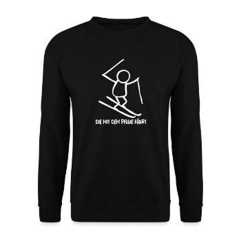 The one who uses the snowplow, skiing, beginner skier - Unisex Sweatshirt - black - Front - Alina (178cm) & Michal (187cm)