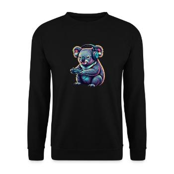 Koala Gaming Jeux vidéo d’animaux Koala Koala drôle - Sweat-shirt Unisexe - noir - Devant - Alina (178cm) & Michal (187cm)