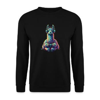 Llamma Gaming Jeux Animaux Jeux Drôle Llamma - Sweat-shirt Unisexe - noir - Devant - Alina (178cm) & Michal (187cm)