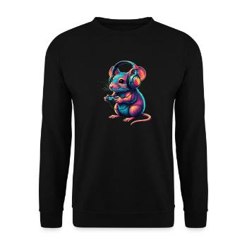 Mouse Gaming Animal Video Games Funny Mouse - Unisex Sweatshirt - black - Front - Alina (178cm) & Michal (187cm)