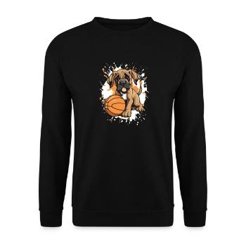 Puppy Dunk im Basketballbild - Unisex Pullover - Schwarz - Vorne - Alina (178cm) & Michal (187cm)