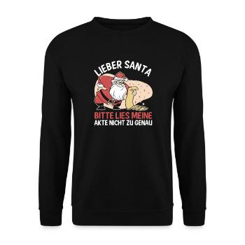 Santa Claus Christmas Time Naughty Christmas - Unisex Sweatshirt - black - Front - Alina (178cm) & Michal (187cm)