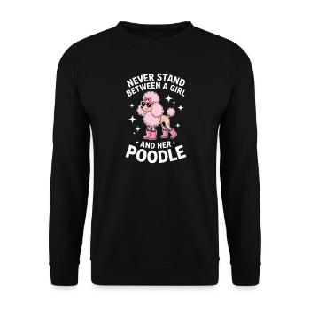 Don amusant de caniche Expressions de caniche - Sweat-shirt Unisexe - noir - Devant - Alina (178cm) & Michal (187cm)