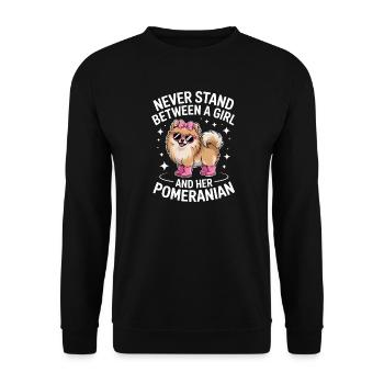 Pomeranian Sayings Funny Pomeranian Gift - Unisex Sweatshirt - black - Front - Alina (178cm) & Michal (187cm)