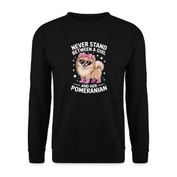 Pomeranian Sprüche Lustiges Pomeranian Geschenk - Unisex Pullover - Schwarz - Vorne - Alina (178cm) & Michal (187cm)