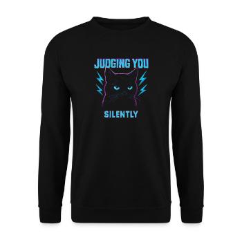Katze Humor Katzen Geschenkidee Lustig Haustiere - Unisex Pullover - Schwarz - Vorne - Alina (178cm) & Michal (187cm)