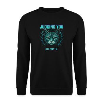 Humour félin, idée cadeau chat, animaux de compagnie drôles - Sweat-shirt Unisexe - noir - Devant - Alina (178cm) & Michal (187cm)