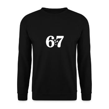 Motif drôle vintage du 67e anniversaire - Sweat-shirt Unisexe - noir - Devant - Alina (178cm) & Michal (187cm)