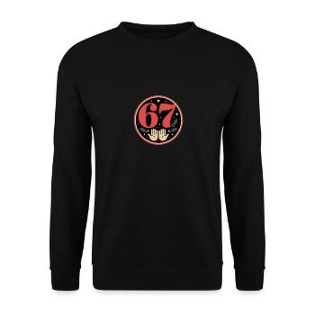 67 Christmas Hands Star Motif - Unisex Sweatshirt - black - Front - Alina (178cm) & Michal (187cm)